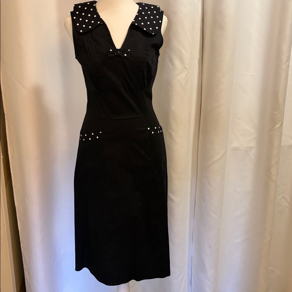 STOP STARING  Vintage 1990s, 50’s-style Dress w Polka Dot trim
